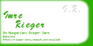 imre rieger business card